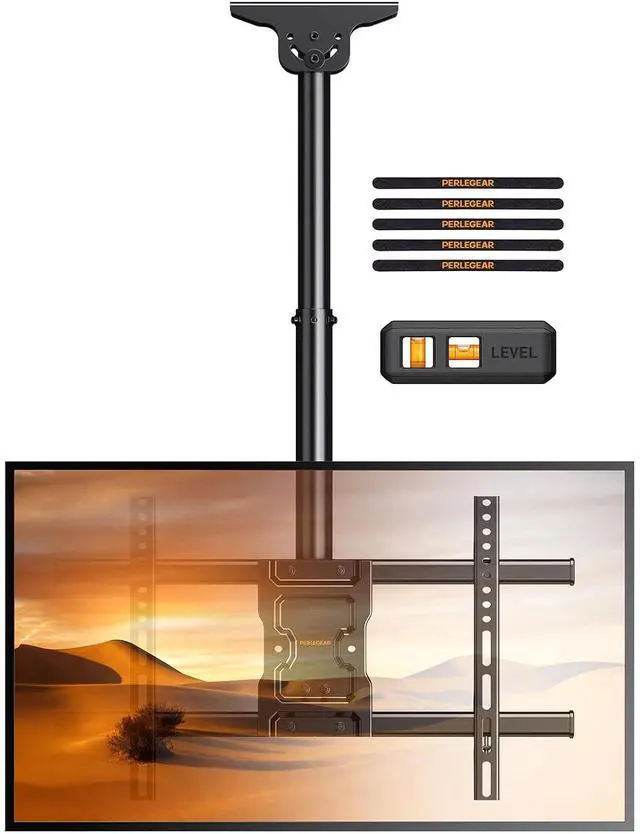 Main image of Ceiling TV Mount, Hanging TV Mount for 37-75 inch Flat or Curved TVs up to 99 lbs, Full Motion TV Bracket with Swivel, Tilt, Max VESA 600x400mm, PGLCM1