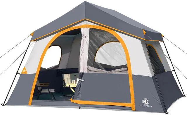 Main image of 6-8 Person Camping Tent, Portable Cabin Tent for Camp, Windproof Fabric Easy Set Up Family Tent Outdoor for Hiking, Backpacking, Traveling