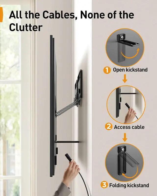 Alt view image 7 of 7 - Low Profile Fix TV Wall Mount for 42- 86 Flat and Neo QLED Frame TVs, Only 0.3 Ultra Slim TV Wall Mount, Flush Mount Flat TV Mount Bracket, Holds up to 132 lbs