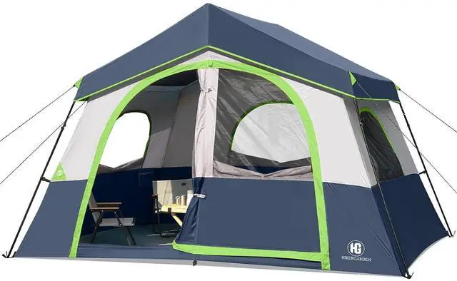 Main image of 6-8 Person Camping Tent, Portable Cabin Tent for Camp, Windproof Fabric Easy Set Up Family Tent Outdoor for Hiking, Backpacking, Traveling