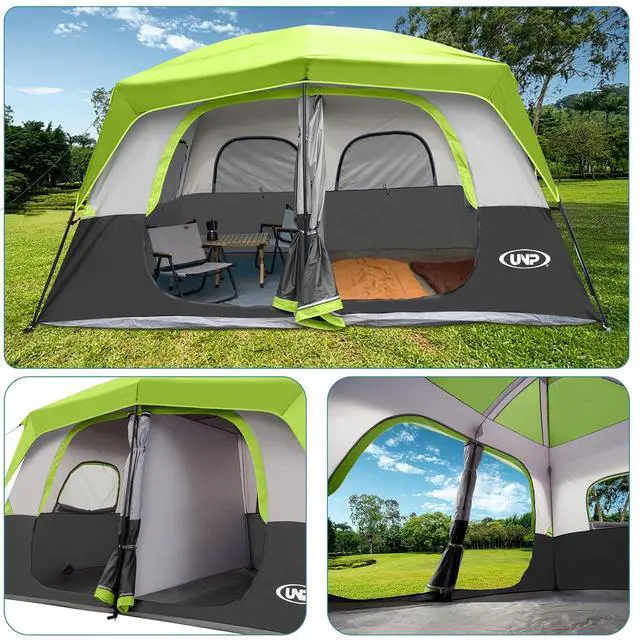 Alt view image 5 of 7 - 2/4/6/8 Person Tent, Portable Cabin Tent, Camping Tent 4-Person Easy Set Up, Waterproof with Top Rainfly for Outdoor Camping/Hiking