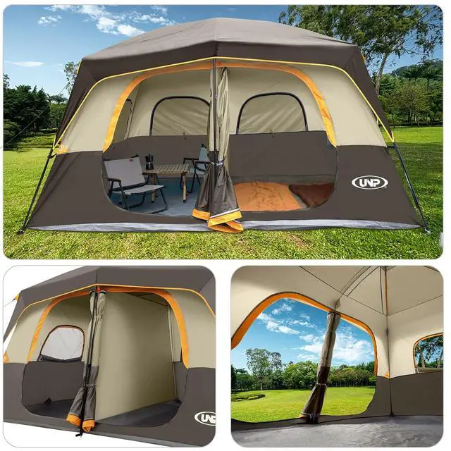 Alt view image 5 of 7 - 2/4/6/8 Person Tent, Portable Cabin Tent, Camping Tent 4-Person Easy Set Up, Waterproof with Top Rainfly for Outdoor Camping/Hiking