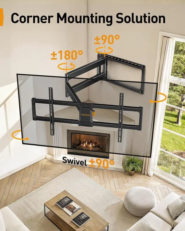 Alt view image 7 of 7 - Long Arm Full Motion TV Wall Mount for 4297 Inch TVs up to 150 lbs PGXLF02 & Extra Large Full Motion TV Wall Mount for 55120 Inch TVs up to 220 lbs