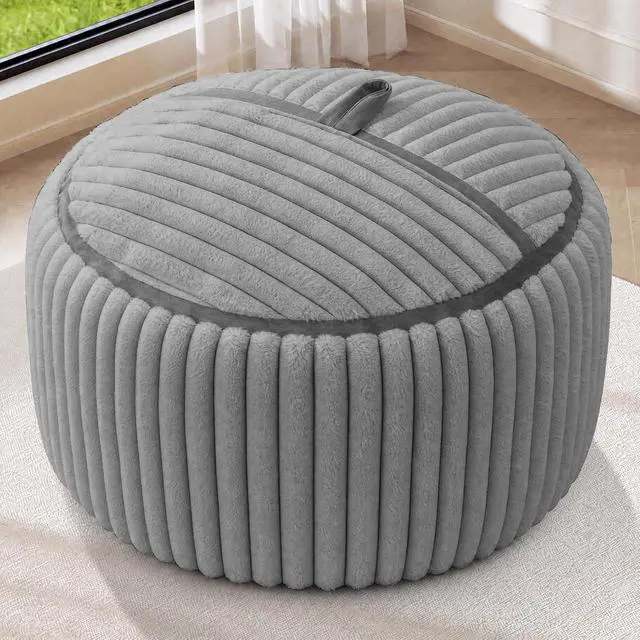 Alt view image 3 of 7 - Bean Bag Chair 3FT Bean Bag Chairs for Adults with Soft Removable Cover,3'Memory Foam Filled Beanbag Chair,Comfortable Bean Bag Sofa for Living Room,Game Room,Bedroom-Light Gray