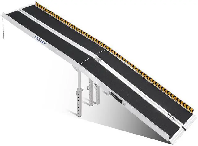 Main image of 10ft Wheelchair Ramp, Portable Wheelchair Ramp with Support Legs, Double Non-Skid Ramps Hold Up to 800Lbs, Threshold Ramps for Home,Stairs, Curbs,Steps,Doorway