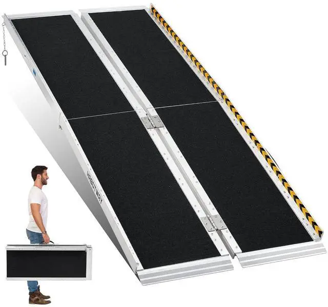Main image of 6ft Wheelchair Ramp, Portable Wheelchair Ramps for Home Steps, Double Non-Skid Ramps Hold Up to 800Lbs, Threshold Ramp for Home,Stairs, Curbs,Steps,Doorway