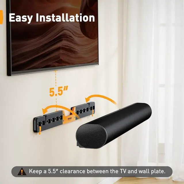Alt view image 4 of 7 - Soundbar Wall Mount Compatible with Sonos Arc and Sonos Arc Ultra, Sound Bar Mount on Wall Under TV, Hidden Design, Optional Smart EQ Optimization Switch, Sturdy Steel Structure
