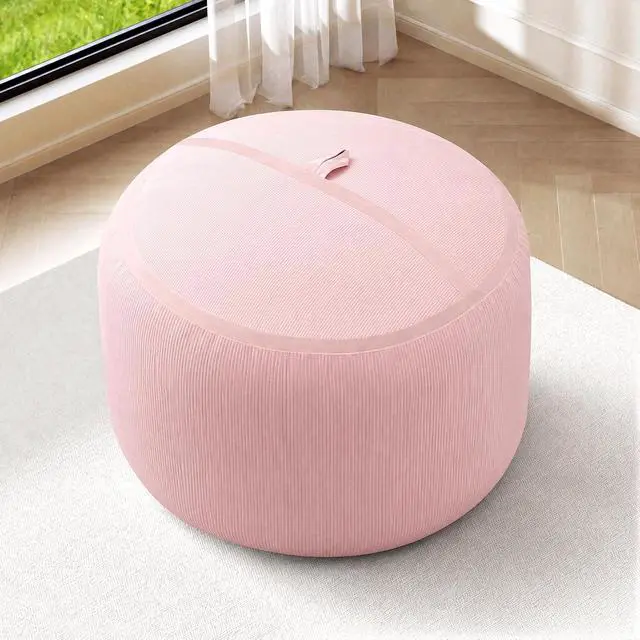 Alt view image 4 of 7 - Bean Bag Chair, 2FT Bean Bag Chairs with Memory Foam Filling, Small Beanbag Chairs with Portable Handle, Comfy Bean Bag Sofa for Living Room Bedroom Reading Room, Pink