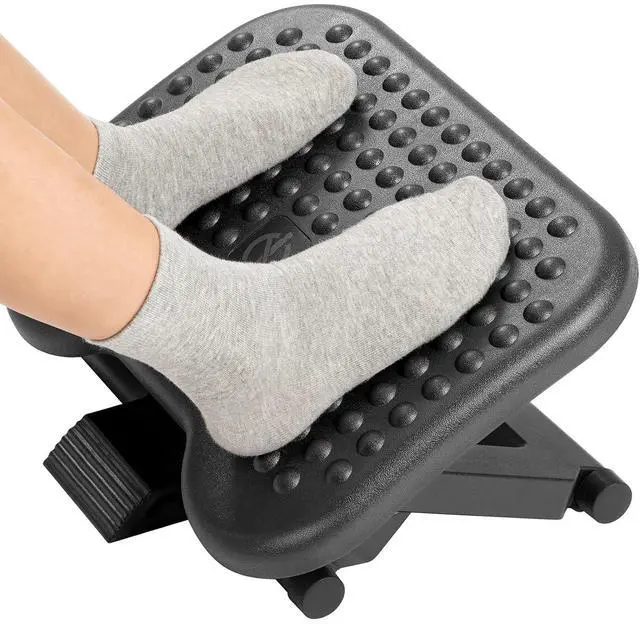 Main image of Adjustable Desk Footrest, Foot Rest for Under Desk at Work with Massage, Adjustable Foot Stool with 3 Height Position & 30 Degree Tilt Angle Adjustment for Home, Office
