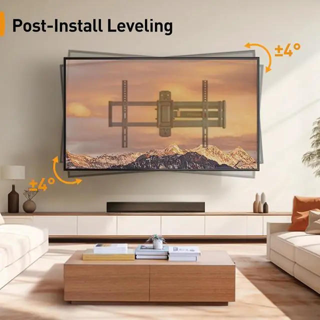 Alt view image 5 of 7 - Corner TV Wall Mount Long Arm TV Mount Bracket for 32-75 Inch TVs-Full Motion PGLF18, Soundbar Wall Mount Compatible with Sonos Arc and Sonos Arc Ultra PGSM07B