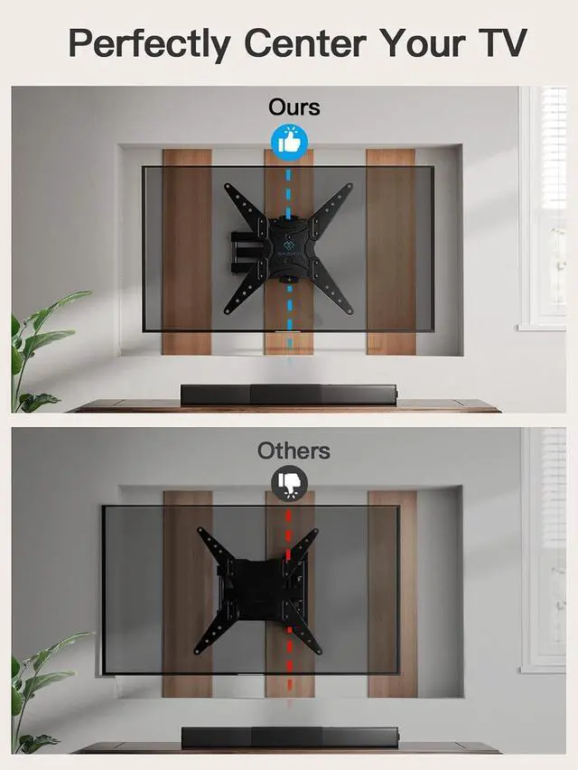 Alt view image 5 of 7 - UL-Listed Full Motion TV Wall Mount for 26-60 Inch TVs,PSMFK1 UL Listed Full Motion TV Wall Mount for Most 26-60 inch Flat Curved OLED 4K TVs up to 77lbs, PSMFK12