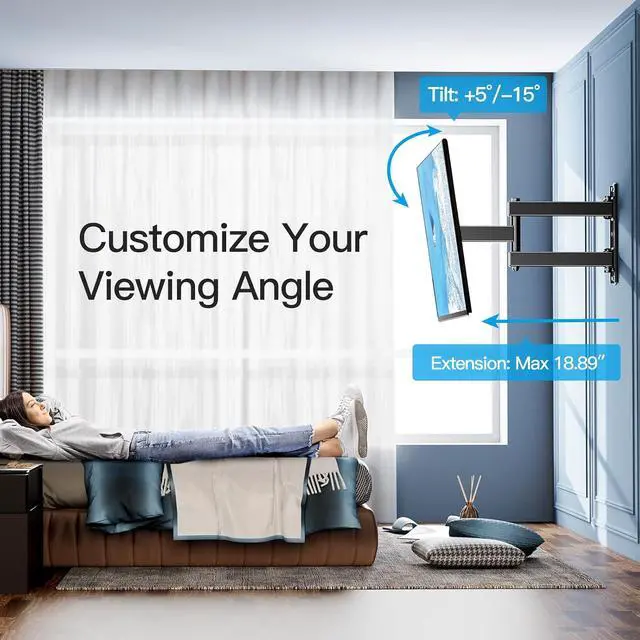 Alt view image 4 of 7 - UL Listed TV Wall Mount for 26-60 inch TVs up to 77lbs VESA 400x400mm PSMFK12, Fixed TV Wall Mount for Most 26-60 inch TVs up to 115lb VESA 400x400mm PSML1