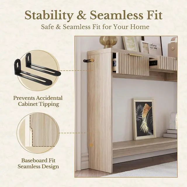 Alt view image 6 of 7 - Console Sofa Table3 Drawer Entryway Table with Open Storage Shelf, Narrow Long Behind Couch Sofa Table for Living RoomLight Walnut