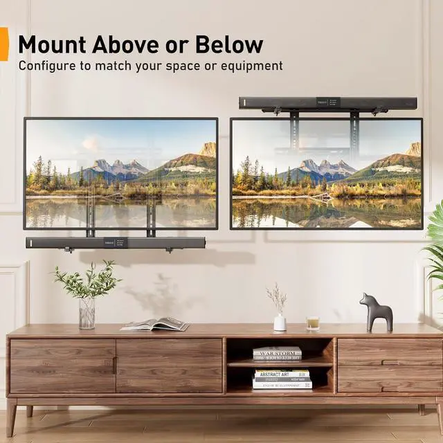 Alt view image 7 of 7 - UL Listed Full Motion TV Wall Mount for Most 4284 inch Flat Curved TVs up to 132 lbs PGLF12, Soundbar Mount with Holes/Without Holes up to 13.2 lbs PGSM03B