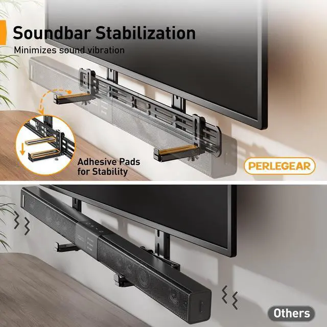 Alt view image 4 of 7 - Sound Bar Mount with Holes/Without Holes up to 13.2 lbs PGSM03B, Soundbar Wall Mount Compatible with Sonos Arc and Sonos Arc Ultra PGSM07B