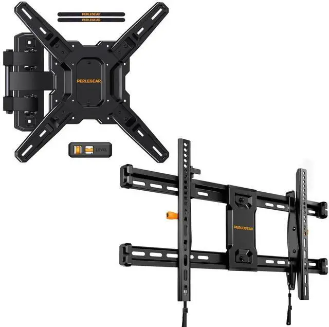 Main image of Full Motion TV Mount for Most 2665 inch Flat or Curved TVs up to 82 lbs PGMF3, Tilting TV Wall Mount for 4290 Inch TVs with Leveling Adjustment up to 132 lbs PGLF9
