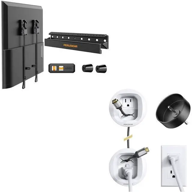 Main image of Studless TV Wall Mount for Most 24-55 Inch TVs up to 100 lbs with in-Wall Cable Management Kit