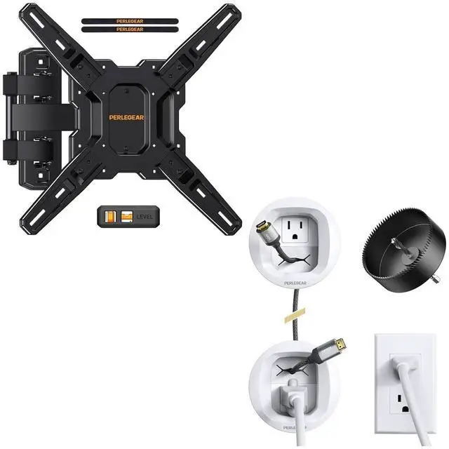 Main image of Full Motion TV Mount for Most 2660 inch Flat or Curved TVs up to 82 lbs with in-Wall Cable Management Kit