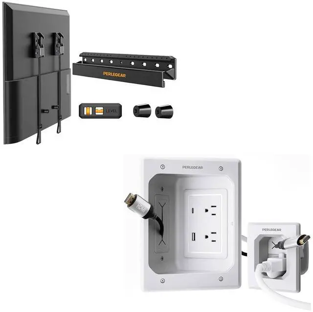 Main image of Studless TV Wall Mount for Most 24-55 Inch, Cord Hider for Wall Mount TV with AC Outlets