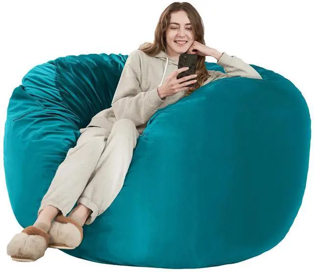 Main image of Bean Bag Chair: Giant 5' Memory Foam Furniture Bean Bag Chairs for Adults with Microfiber Cover 5Ft (Sea Blue)