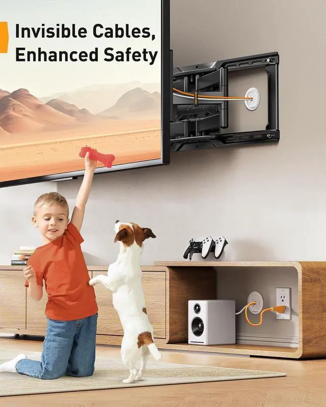 Alt view image 7 of 7 - TV Cord Hider for Wall Mounted TV, TV Wire Hider for Wall Mounted TV and Speakers, Cord Hider in Wall Cable Management Kit, Includes Drill Template, Dust Bag and Hole Saw Drill Attachment