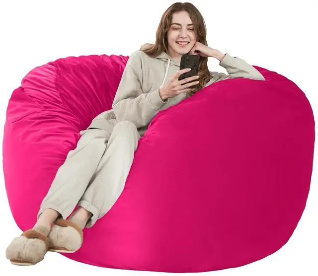 Main image of Bean Bag Chair: Giant 4' Memory Foam Furniture Bean Bag Chairs for Adults with Microfiber Cover 4Ft (Hot Pink)