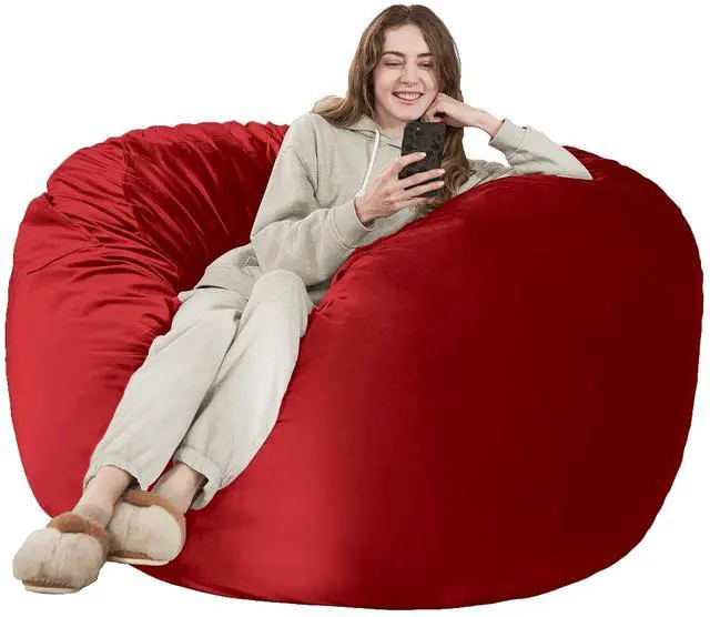 Main image of Bean Bag Chair: Giant 6' Memory Foam Furniture Bean Bag Chair with Microfiber Cover - 6Ft,Red