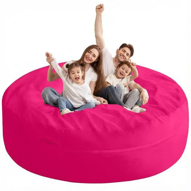 Main image of XX-Large Bean Bag Chair: Giant 7' Memory Foam Furniture Bean Bag Chairs for Adults with Microfiber Cover 7Ft (Hot Pink)