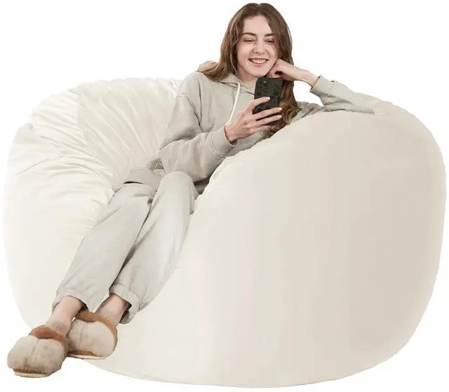 Main image of Bean Bag Chair: Giant 5' Memory Foam Furniture Bean Bag Chairs for Adults with Microfiber Cover 5Ft (Beige)