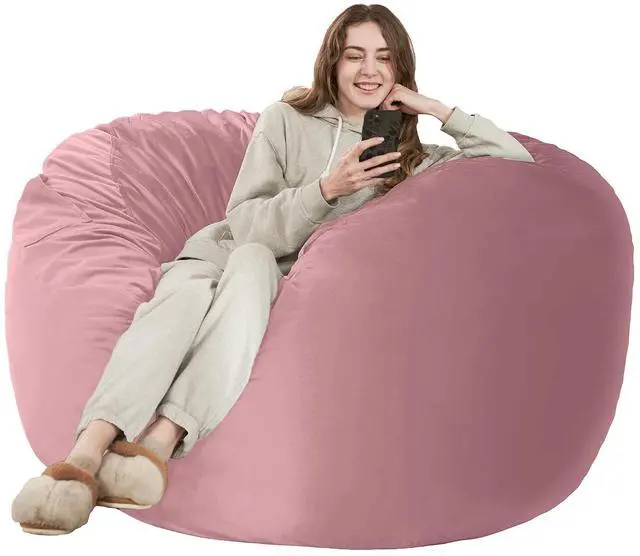 Main image of Bean Bag Chair: Giant 6' Memory Foam Furniture Bean Bag Chair with Microfiber Cover - 6Ft, Soft Pink