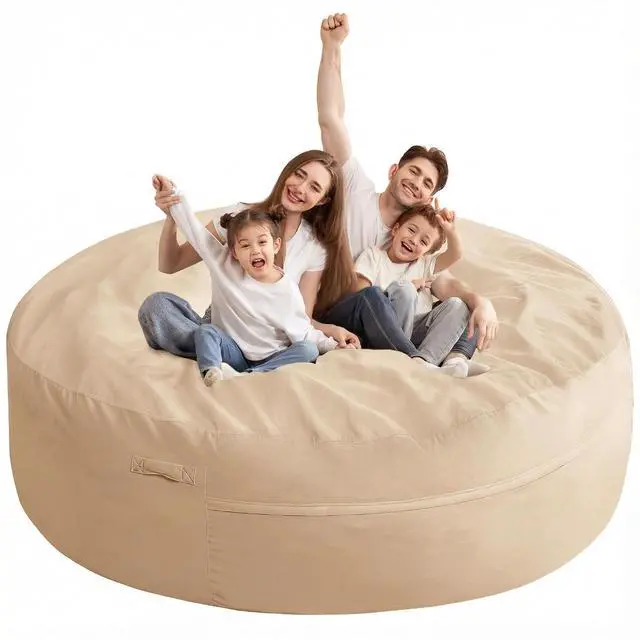 Main image of XX-Large Bean Bag Chair: Giant 7' Memory Foam Furniture Bean Bag Chairs for Adults with Microfiber Cover 7Ft (Khaki)