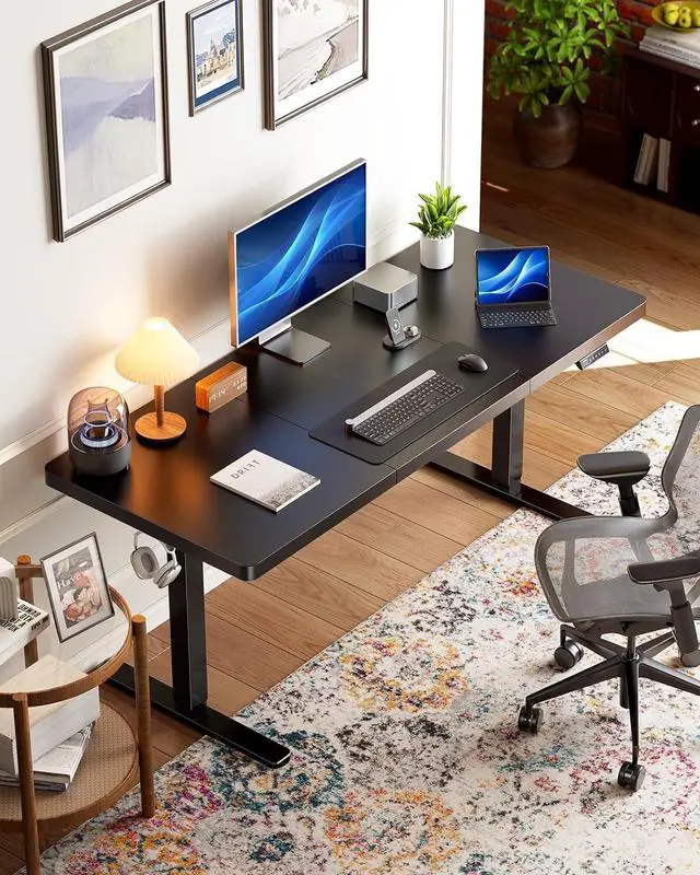 Alt view image 2 of 7 - Electric Standing Desk, 83 x 30 inch Large Height Adjustable Table, Powerful Brushless Motor, 4 Memory Preset, Sit Stand Up Desk, Home Office Computer Table with Thick T-Shaped Frame