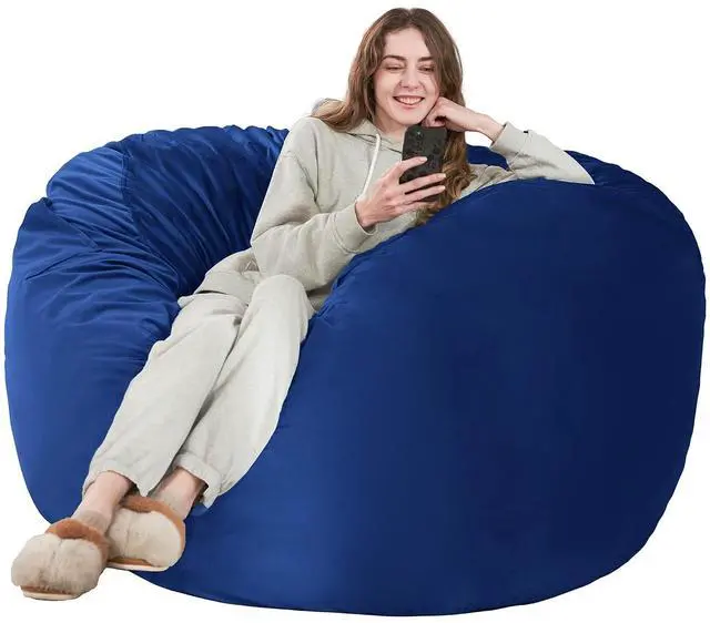 Main image of Bean Bag Chair: Giant 5' Memory Foam Furniture Bean Bag Chair for Adults with Microfiber Cover 5Ft (Blue)