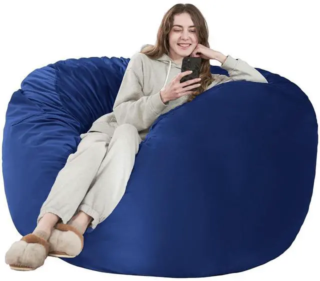 Main image of Bean Bag Chair: Giant 4' Memory Foam Furniture Bean Bag Chairs for Adults with Microfiber Cover 4Ft (Blue)