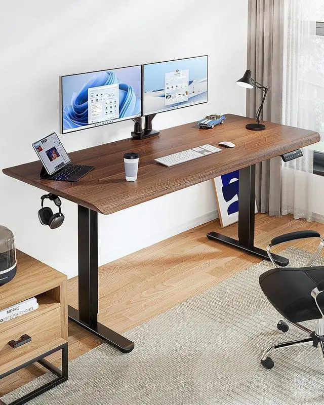 Alt view image 2 of 7 - Electric Standing Desks Frame with 265 lbs Dual Motor,Thick T-Shaped Desk Legs Made of Automotive Grade Steel,for Max 90x31.5 Desktop, Height Adjustable Desk Frame for Home Office, Frame Only
