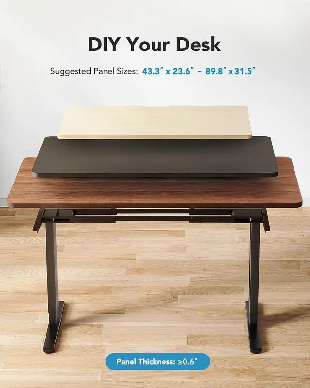 Alt view image 6 of 7 - Electric Standing Desks Frame with 265 lbs Dual Motor,Thick T-Shaped Desk Legs Made of Automotive Grade Steel,for Max 90x31.5 Desktop, Height Adjustable Desk Frame for Home Office, Frame Only