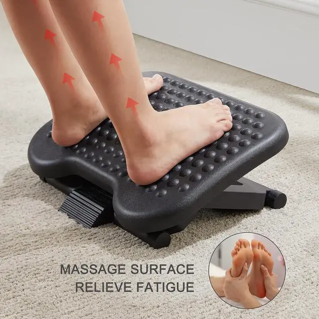 Alt view image 3 of 7 - Adjustable Desk Footrest, Lumbar Support Pillow for Office Chair