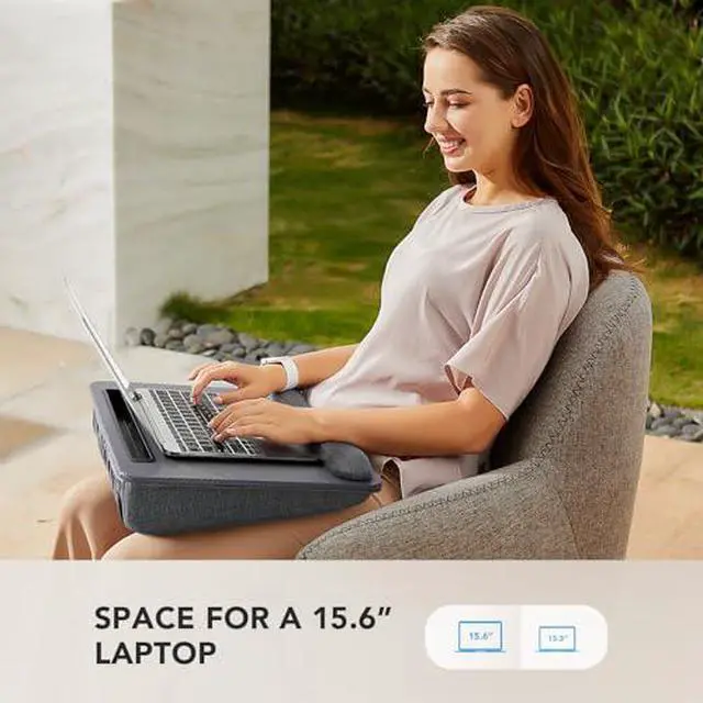 Alt view image 2 of 7 - Portable Lap Laptop Desk with Pillow Cushion, Set of 2, 15.6 inch