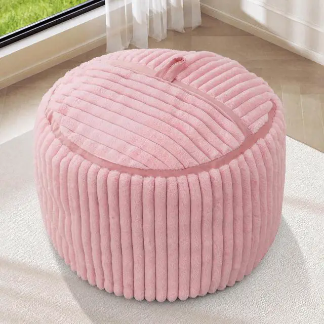 Alt view image 3 of 7 - Bean Bag Chair 2FT Bean Bag Chairs with Memory Foam Filled,2' Small Comfy Beanbag Chair with Soft Faux Fur Cover,Comfy Bean Bag Sofa for Classroom,Living Room,Game Room,Bedroom-Pink
