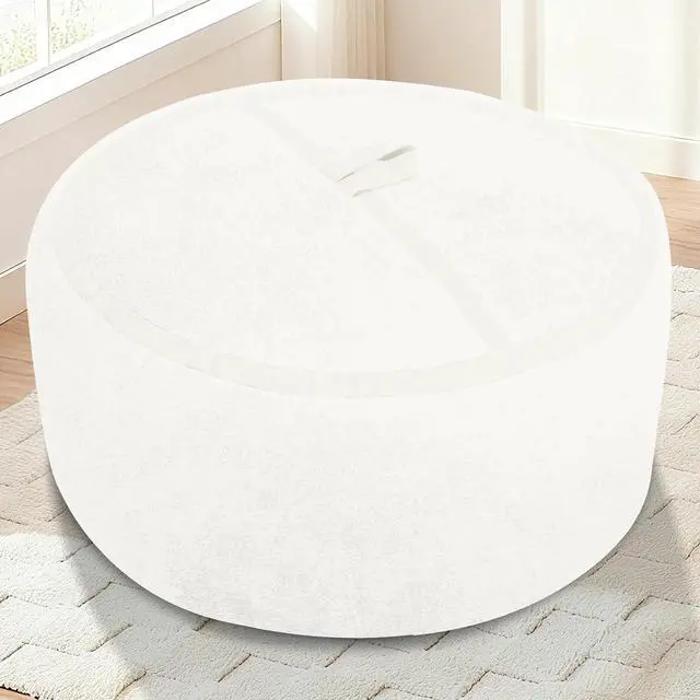 Alt view image 3 of 7 - 3FT Bean Bag Chair, Large BeanBag Chairs with Memory Foam Filled, Ultra-Soft Velvet with Portable Handle & Removable Cover, Comfy Bean Bag Sofa for Living Room, No Assembly - Whtie