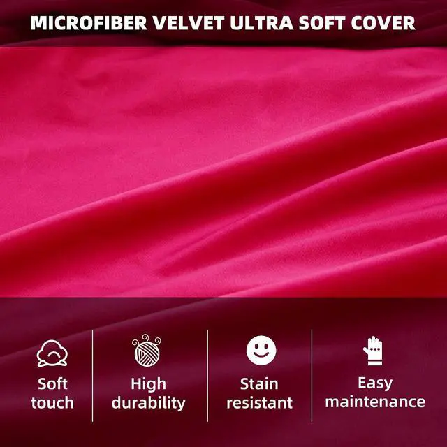 Alt view image 6 of 7 - Bean Bag Chair 3Ft Luxurious Velvet Ultra Soft Fur with High Rebound Memory Foam Bean Bag Chairs for Adults Plush Lazy Sofa with Fluffy Removable Sponge 3' (Hot Pink)