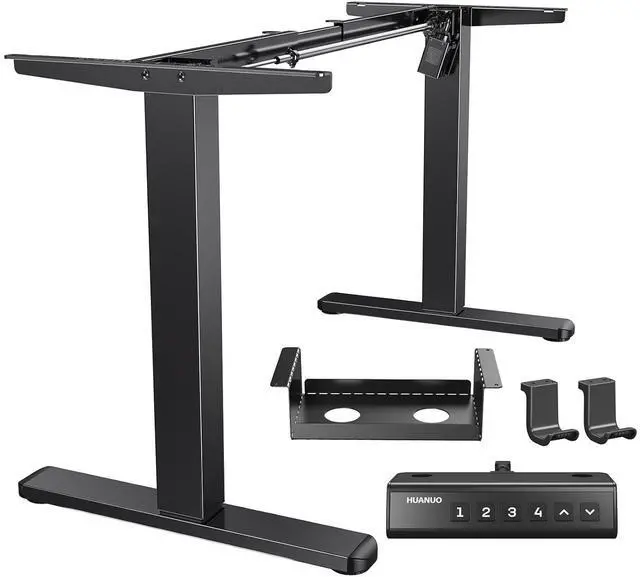 Main image of Standing Desk Frame with 220lbs Powerful Brushless Motor, Thick T-Shaped Adjustable Desk Legs Made of Automotive-Grade Steel, for Max 75 x 35 Desktop, for Home Office, Black Frame Only