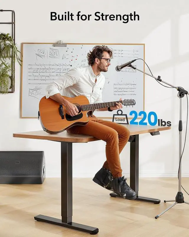 Alt view image 2 of 7 - Standing Desk Frame with 220lbs Powerful Brushless Motor, Thick T-Shaped Adjustable Desk Legs Made of Automotive-Grade Steel, for Max 75 x 35 Desktop, for Home Office, Black Frame Only