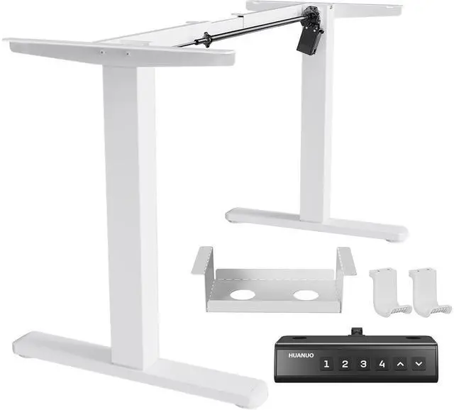 Main image of Electric Standing Desk Legs for 43"-75" L & 24"-31" W Desktop, White | Brushless Motor,220lbs Heavy Duty,28.3"-46.5" Height Range,4 Memory Presets,Cable Management, Stable Steel Frame
