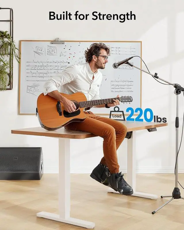 Alt view image 6 of 7 - Electric Standing Desk Legs for 43"-75" L & 24"-31" W Desktop, White | Brushless Motor,220lbs Heavy Duty,28.3"-46.5" Height Range,4 Memory Presets,Cable Management, Stable Steel Frame