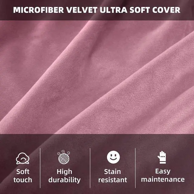 Alt view image 5 of 6 - Bean Bag Chair 3Ft Luxurious Velvet Ultra Soft Fur with High Rebound Memory Foam Bean Bag Chairs for Adults Plush Lazy Sofa with Fluffy Sponge 3' (Soft Pink)