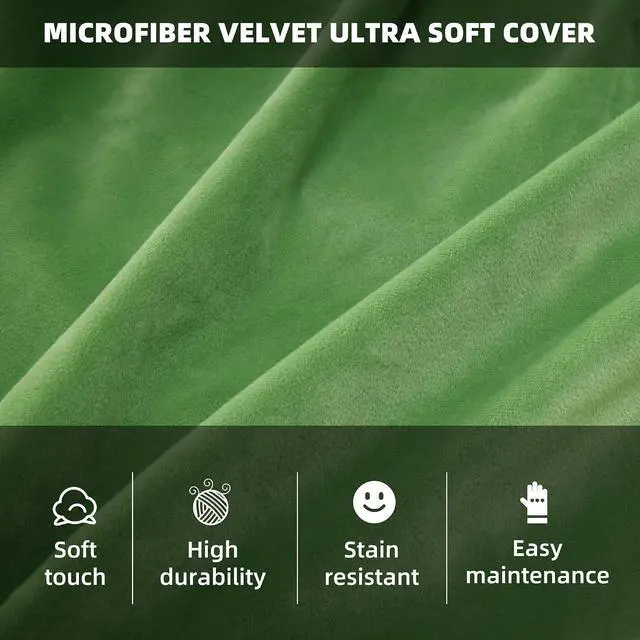 Alt view image 4 of 7 - Bean Bag Chair 3Ft Luxurious Velvet Ultra Soft Fur with High Rebound Memory Foam Bean Bag Chairs for Adults Plush Lazy Sofa with Fluffy Sponge 3' (Lime)