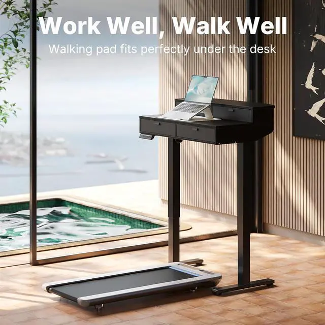 Alt view image 7 of 7 - 32 X 20 inch Electric Standing Desk with 4 Drawers, Adjustable Height Sit Stand Home Office Desk, C-Clamp Mount Compatible, Ergonomic Stand up Desk with 4 Preset Heights, Black