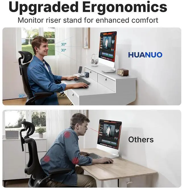 Alt view image 5 of 7 - 32 X 20 inch Electric Standing Desk with 4 Drawers, Adjustable Height Sit Stand Home Office Desk, C-Clamp Mount Compatible, Ergonomic Stand up Desk with 4 Preset Heights, White