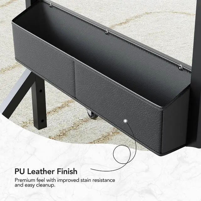 Alt view image 5 of 7 - Portable Standing Desk Adjustable Height, Mobile Stand Up Desk for Walking Pad and Treadmill, Rolling Computer Table with Wheels, 31.5"x15.75" Height 28.7"-46.1", Black
